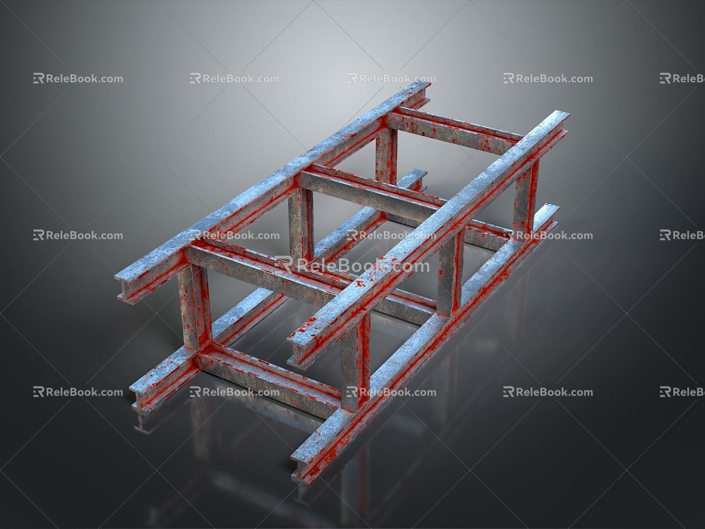 Iron frame large iron frame iron frame house factory industrial iron frame iron ladder rigid ladder work frame rigid scaffold 3d model