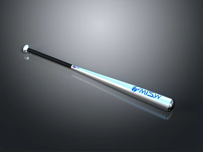 Sturdy Metallic Baseball Bat With Sleek Silver Design And KAIISKY Branding 3d model