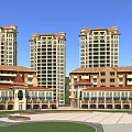 Coastal High Rise Residential Complex with Beachfront Greenery Swimming Pools and Amenities