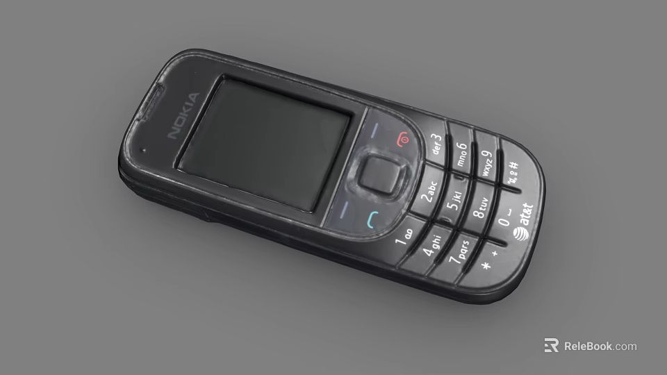 Nokia Black Feature Mobile Phone With Physical Keypad And Screen Design 3d model 