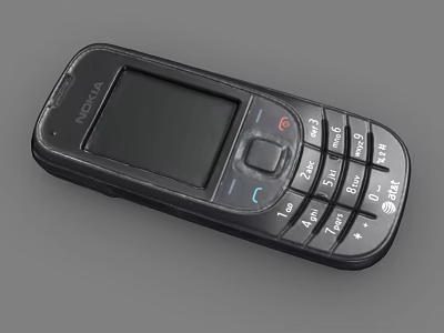 Nokia Black Feature Mobile Phone With Physical Keypad And Screen Design 3d model