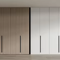 Modern Wardrobe Interior Design With Wooden And White Panel Doors And Handles
