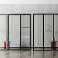 Modern floor-to-ceiling window combination 3d model