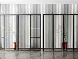 Modern floor-to-ceiling window combination 3d model