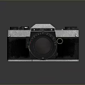 Vintage LEICA Camera With Black Silver Body And Large Retro Lens Design