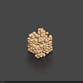 Cube Shaped Household Item Made of Small White Beads on Blue Surface with Reflection