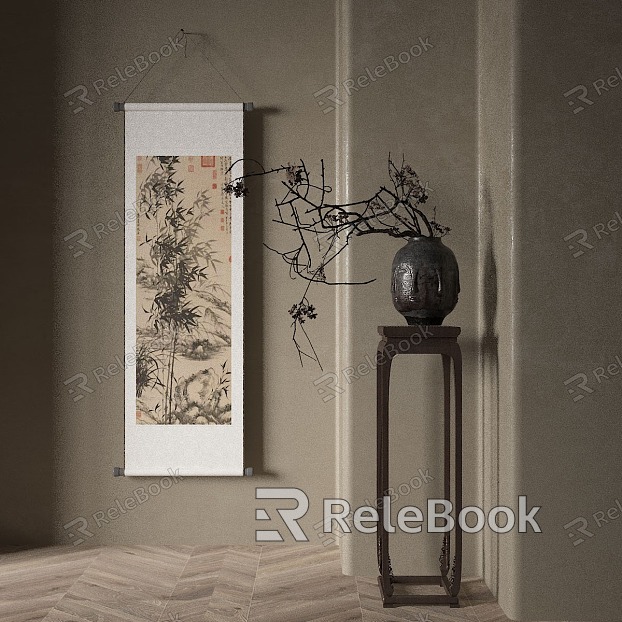 Chinese-style plant painting decorative painting model