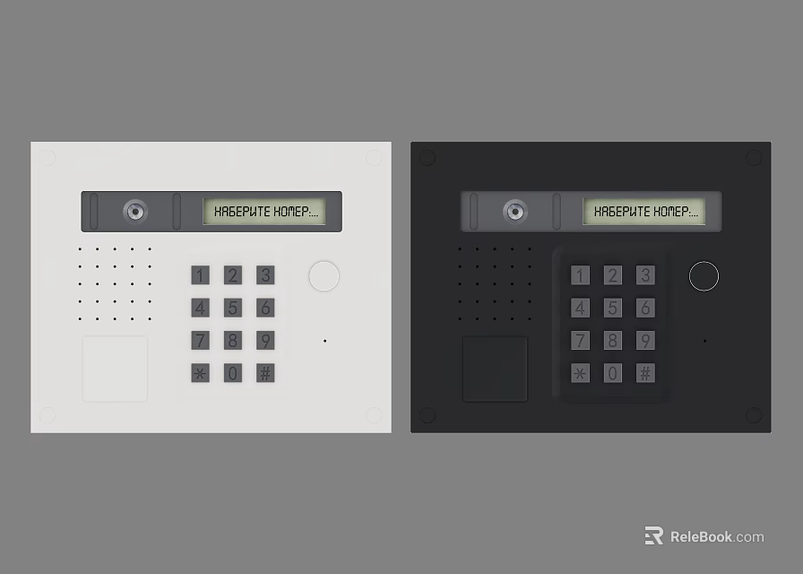 Industrial Access Control Devices in White and Black with Keypad and Weighted Level 3d model 