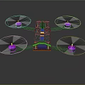 Advanced Quadcopter Drone With Purple Propellers Carbon Fiber Frame And Colorful Body
