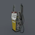 Vintage Fuel Dispenser with Dual Nozzles Ultra and Black Gold Labels Industrial Equipment