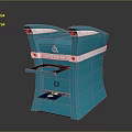 Blue And White Functional Furniture With Tray Red Indicators And Modern Design