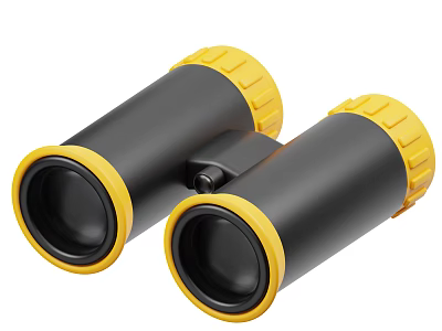 Black And Yellow Handheld Binoculars With Compact Design And Sturdy Edges 3d model