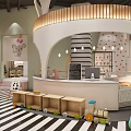 Kindergarten Interior Design With Cartoon Decor And Toy Train 3d model