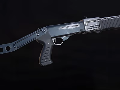 Modern Tactical Shotgun With Black Metal Construction Ergonomic Grip Sling Mounts 3d model