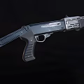 Modern Tactical Shotgun With Black Metal Construction Ergonomic Grip Sling Mounts