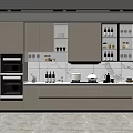 Modern Kitchen Interior Design With Lighted Cabinets Marble Countertop Appliances And Stainless Steel Refrigerator