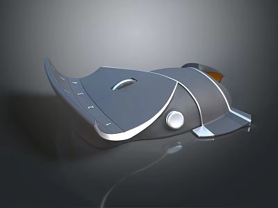 Sleek Modern Computer Mouse With Ergonomic Design And Smooth Metallic Finish 3d model
