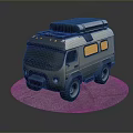 minibus minivan driverless bus school bus van box car 3d model