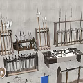 Armor Sword Cold Weapon Warehouse Movie Props 3d model
