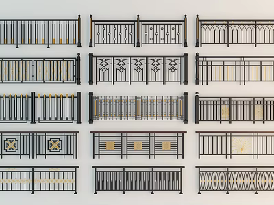 Stylish Modern Metal Fence Designs With Intricate Patterns For Outdoor Spaces 3d model