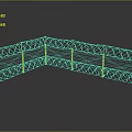 Barbed Wire Fence Structure With Red Metal Posts For Security Enclosure