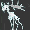 Detailed Deer Skeleton Model With Large Antlers And Bone Structure 3d model