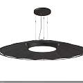 Modern Round Black Chandelier Design With White Light Source And Hanging Structure 3d model