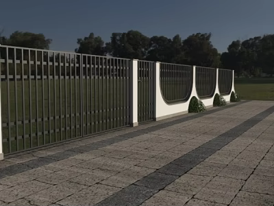 Modern Wall Fence 3d model