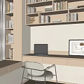 Modern Bedroom Interior Design With Large Bed Nightstand Artwork Wardrobe And Window 3d model