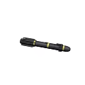 Black and Yellow Striped Cylindrical Military Missile with Aerodynamic Design