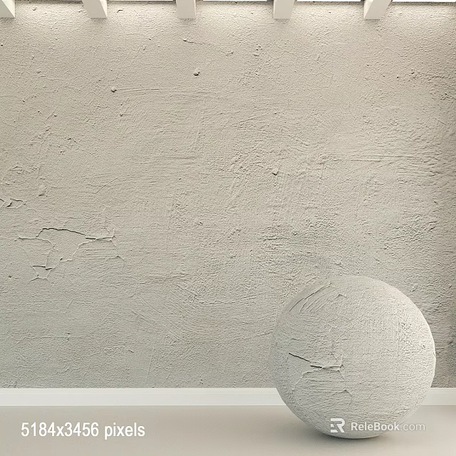 White Spherical Component Against Gray Textured Wall With Rough Surface 3d model