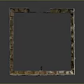 Wooden And Stone Crafted Square Decorative Container With Intricate Carved Edges
