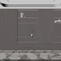 Modern Wooden Tea Cabinet Design With LED Lighting And Layered Storage Shelves