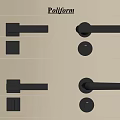 Poliform Black Door Handles With Modern Design On Sleek Neutral Panels