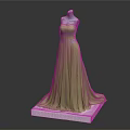 Elegant Green Strapless Long Dress With Decorated Waist And Flowy Skirt On Mannequin