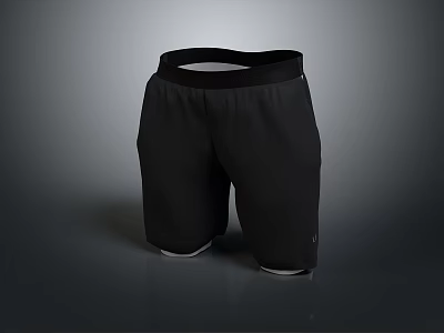 Black Casual Shorts with Elastic Waistband and Soft Fabric for Daily Life Essentials 3d model