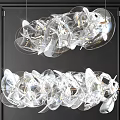 Elegant Modern Chandelier With Transparent Flowing Glass Pieces For Interior Lighting