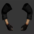 Pair of Black Long Sleeve Gloves With Textured Design On Hand Model