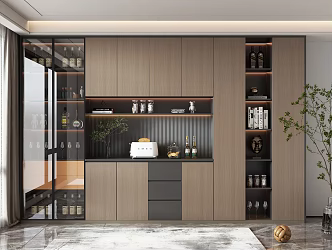Modern household wine cabinet 3d model
