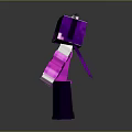 Minecraft Style Purple Pink Glowing Train 3D Model With Armor Like Structure