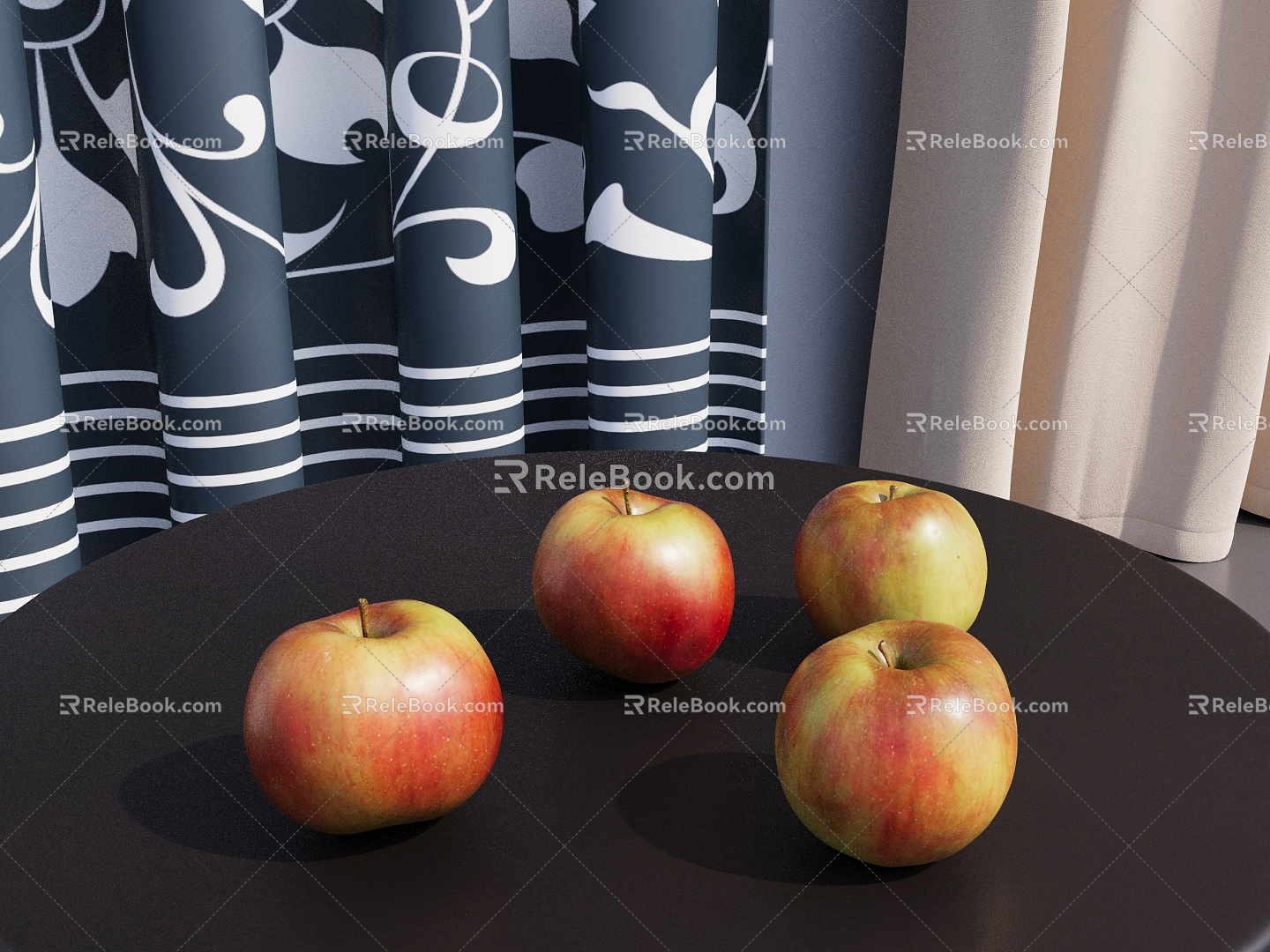 Apple Fruit Food Red Fuji Red Apple 3d model