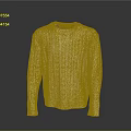 Light Pink Long Sleeved Sweater With Round Neck And Cable Knit Texture