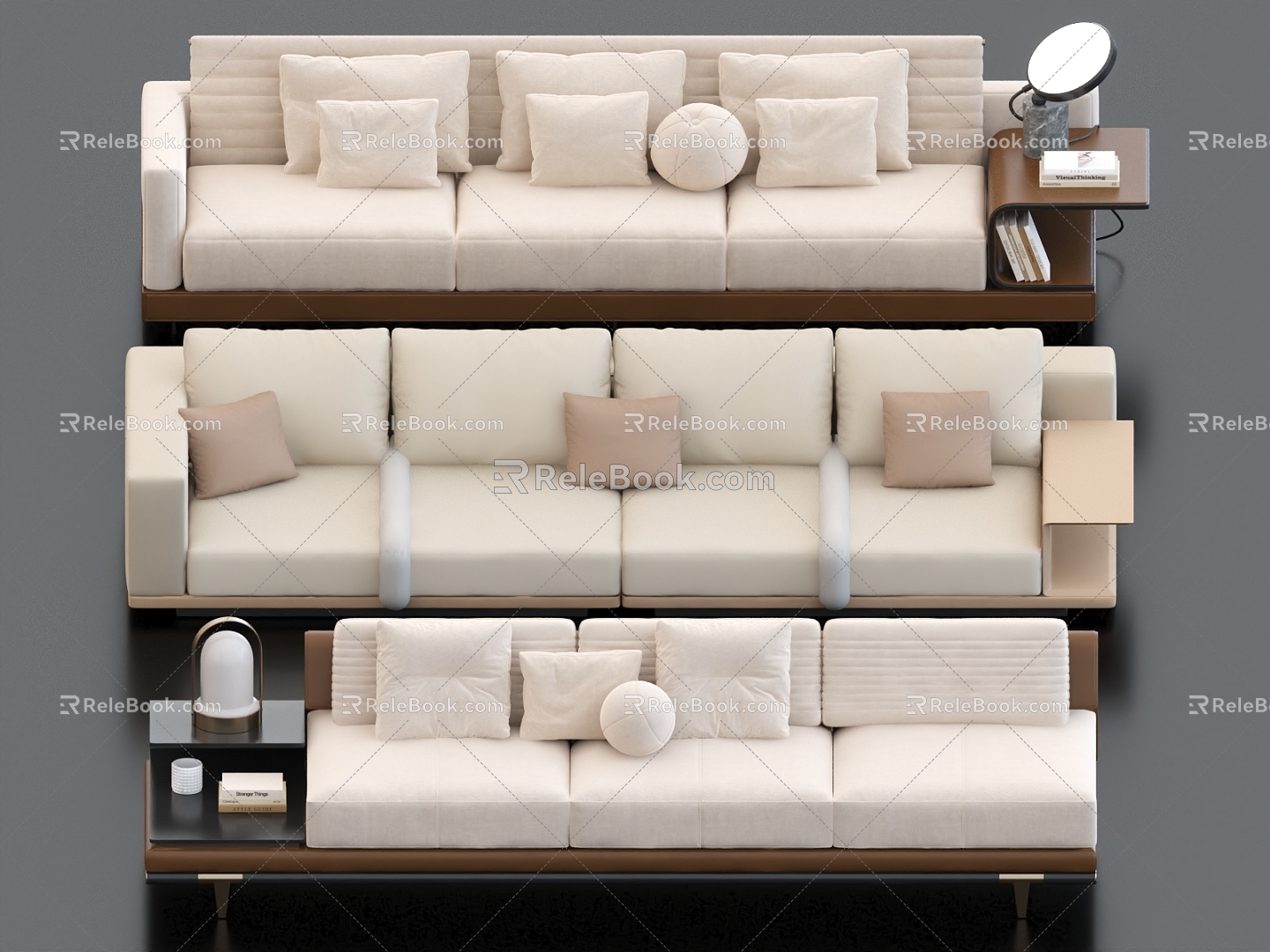 Multi-person sofa sofa combination in-line sofa 3d model