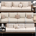 Multi-person sofa sofa combination in-line sofa 3d model