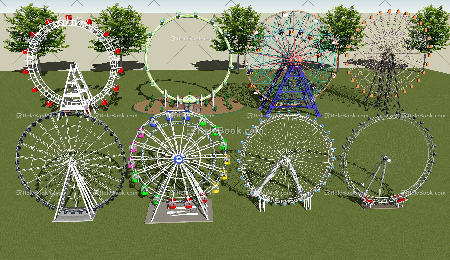 Modern Ferris Wheel 3d model