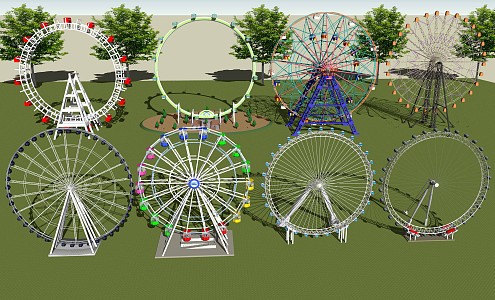 Modern Ferris Wheel 3d model