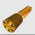 Golden Industrial Machinery Structure With Long Pipe Frame And Support Components 3d model