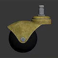 Golden Metal Caster Wheel Hardware Tool for Furniture Moving with Durable Design