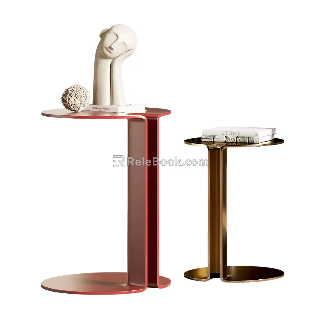 Light Luxury Side Table Corner Table 3d model