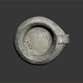 Ancient Pottery Jar With Intricate Woven Texture And Single Handle